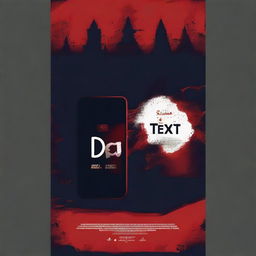 Create a movie poster for a horror film titled 'Can You Text?' The story revolves around a sinister cell phone that kills its users