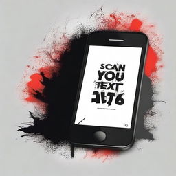 Create a movie poster for a horror film titled 'Can You Text?' The story revolves around a sinister cell phone that kills its users