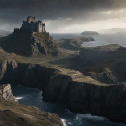 Dynamic and dramatic landscapes from the Game of Thrones series, showcasing their raw and aggressive beauty