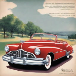 Create a 1948 style advertisement featuring the 1948 Tucker Torpedo