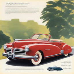 Create a 1948 style advertisement featuring the 1948 Tucker Torpedo