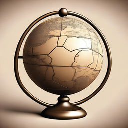 Create an old-world style globe with korfball elements integrated into the design