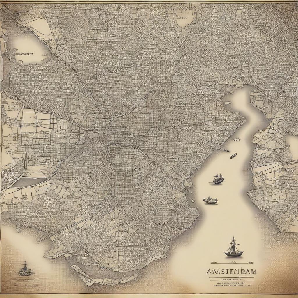 Create an image with the background featuring an old map of Amsterdam