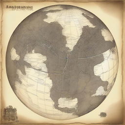 Create an image featuring a globe with an old map of Amsterdam superimposed on its surface