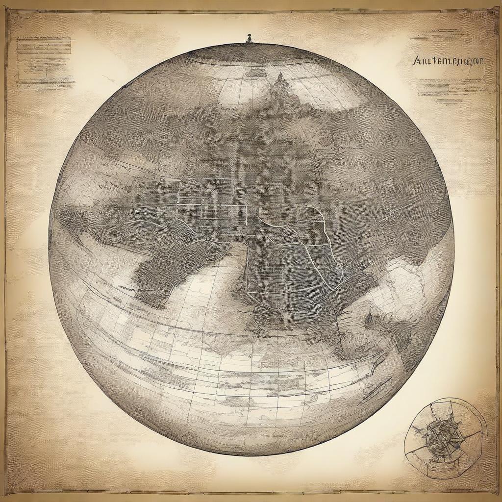 Create an image featuring a globe with an old map of Amsterdam superimposed on its surface