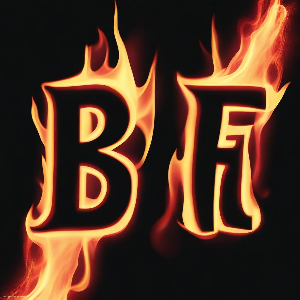 Create an image that shows the word 'FOR' written in flames