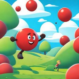 A vibrant and playful scene featuring a person playing Red Ball 4