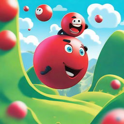 A vibrant and playful scene featuring a person playing Red Ball 4