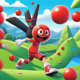 A vibrant and playful scene featuring a person playing Red Ball 4