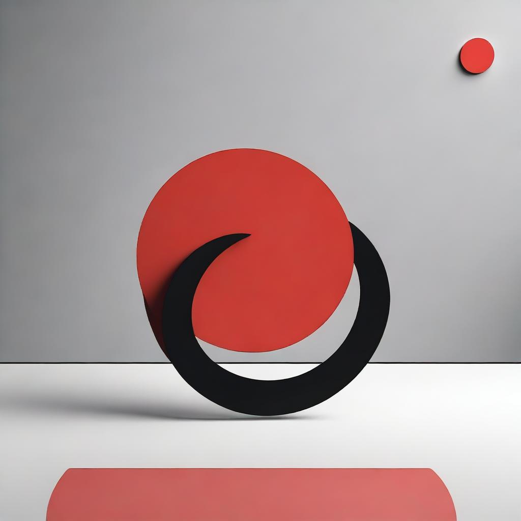 A simple yet dynamic scene featuring a red circle attacking a black block