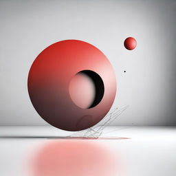 A simple yet dynamic scene featuring a red circle attacking a black block