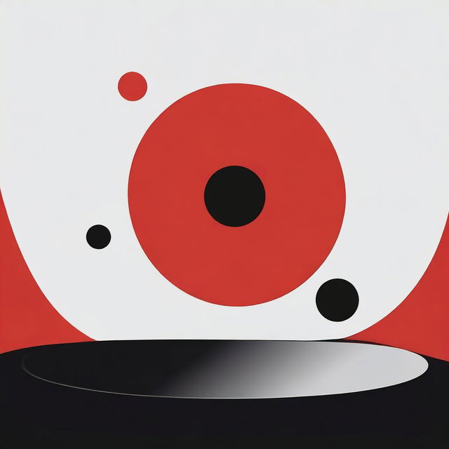 A simple yet dynamic scene featuring a red circle attacking a black block