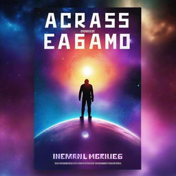 A captivating book cover for a science fiction novel titled 'ACROSS THE COSMIC DIVIDE'