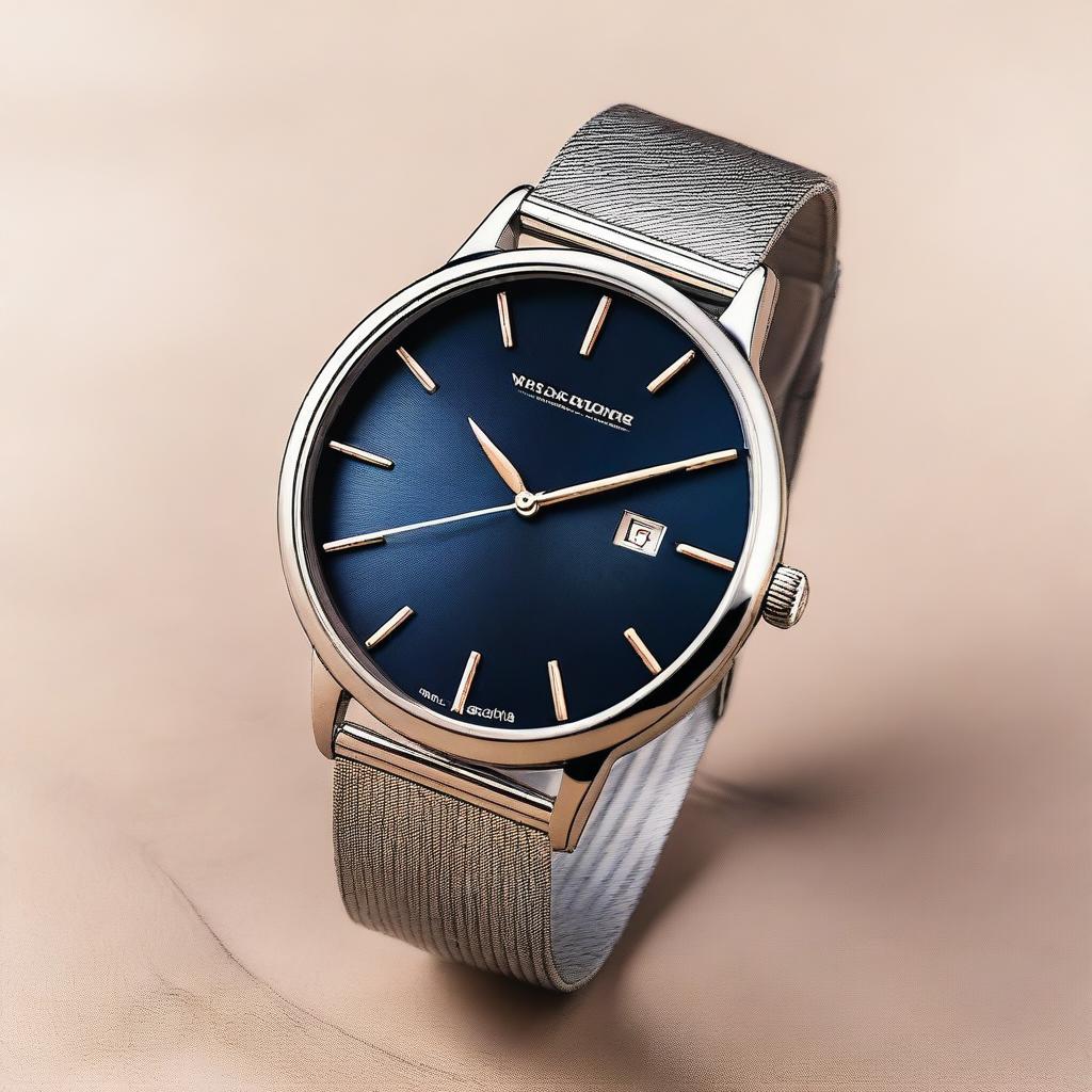 A high-quality image of a stylish wristwatch with a sleek and modern design