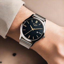 A high-quality image of a stylish wristwatch with a sleek and modern design