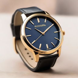 A high-quality image of a stylish wristwatch with a sleek and modern design