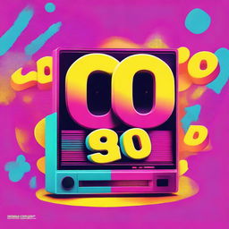 Create a vibrant movie poster with the title '90's' directed by Tatsat Upadhyay