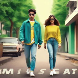 Create a realistic movie poster with calm colors for the movie titled '90's' directed by Tatsat Upadhyay and presented by Rangchartitra Studio