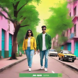 Create a realistic movie poster with calm colors for the movie titled '90's' directed by Tatsat Upadhyay and presented by Rangchartitra Studio