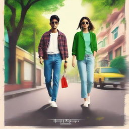 Create a realistic movie poster with calm colors for the movie titled '90's' directed by Tatsat Upadhyay and presented by Rangchartitra Studio