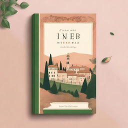 Create a captivating Italian book cover featuring elegant typography, vintage design elements, and a picturesque Italian landscape in the background