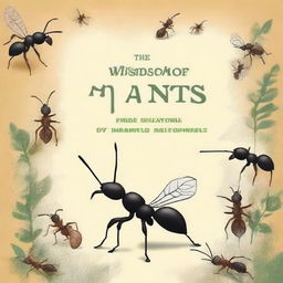 Create a book cover titled 'The Wisdom of the Ants' by Dr