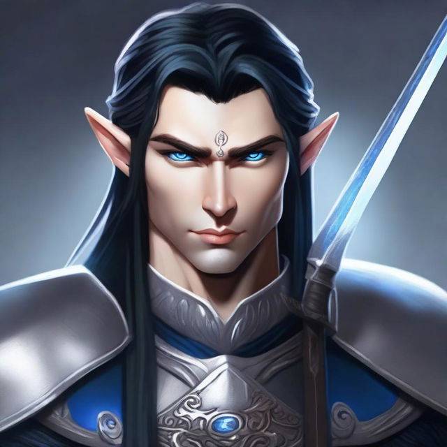 Create a detailed illustration of a Moon Elf character