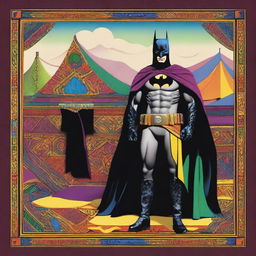 A unique depiction of Batman as a Gitano (Romani) character, blending traditional Romani attire with Batman's iconic costume