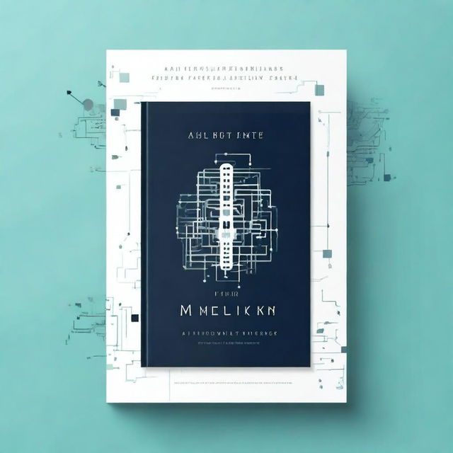 Design a minimalistic cover for a fantasy book about artificial intelligence, styled like a poster