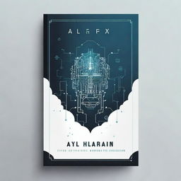 Design a minimalistic cover for a fantasy book about artificial intelligence, styled like a poster