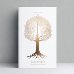 A simple book cover with a foil outline of a tree or a path, symbolizing growth and progress