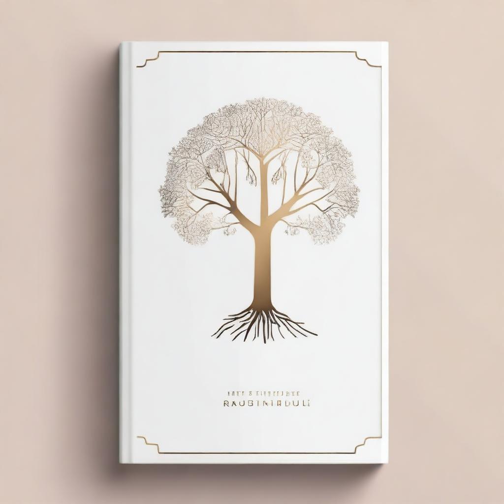 A simple book cover with a foil outline of a tree or a path, symbolizing growth and progress