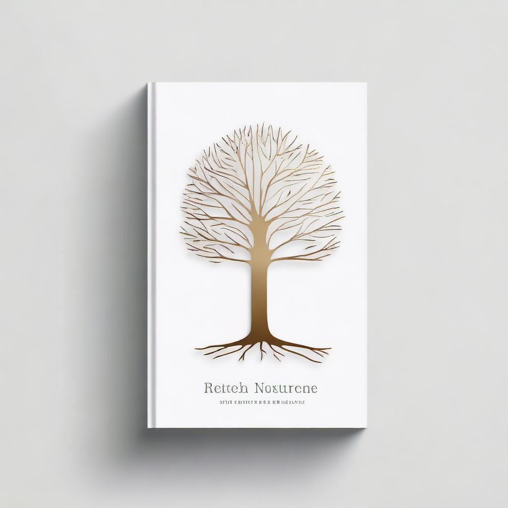 A simple book cover with a foil outline of a tree or a path, symbolizing growth and progress