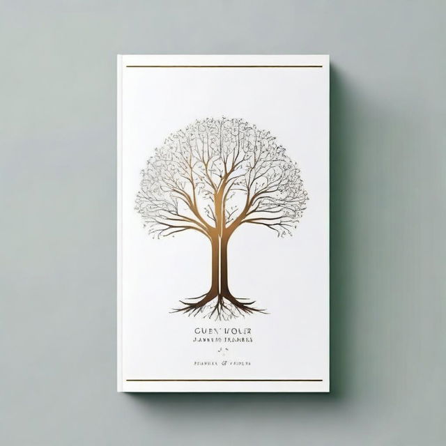 A simple book cover with a foil outline of a tree or a path, symbolizing growth and progress