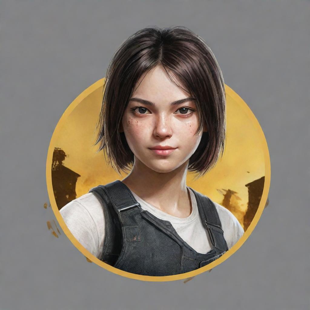 A gaming-style logo prominently featuring the name 'DLIN.PUBG', with elements that reflect the themes of Player Unknown's Battleground and feminine touches to designate the girl gaming concept.