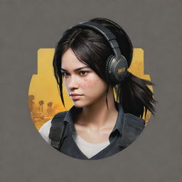 A gaming-style logo prominently featuring the name 'DLIN.PUBG', with elements that reflect the themes of Player Unknown's Battleground and feminine touches to designate the girl gaming concept.