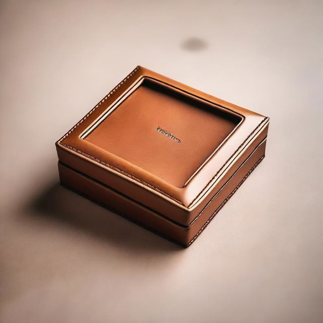 A detailed image of a sleek and elegant watch case made of high-quality leather