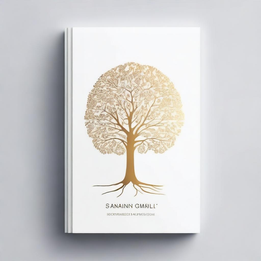 A simple book cover with a foil outline of a tree or a path, symbolizing growth and progress