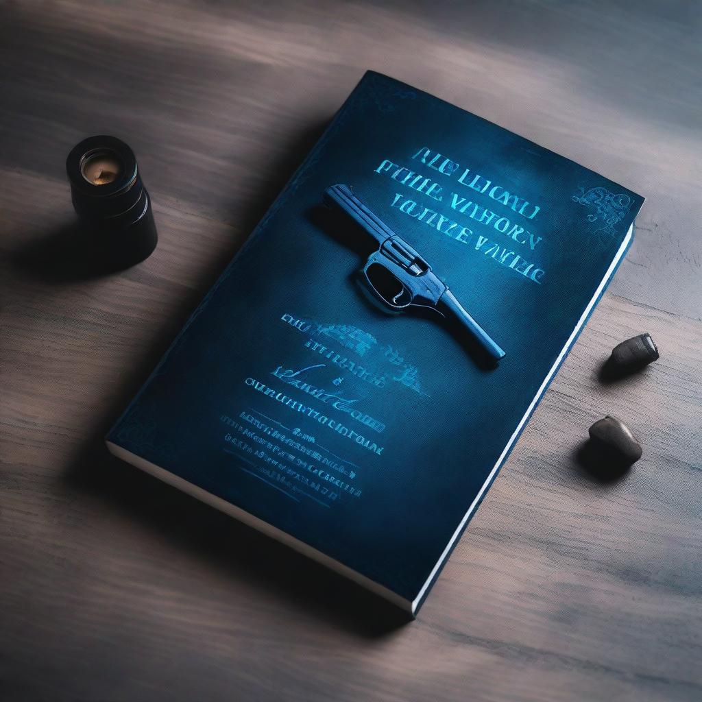 A dark romance book cover with a blue theme