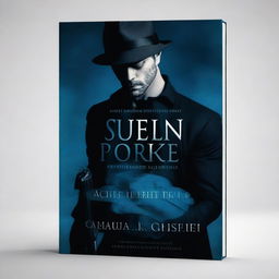 Create a book cover for a dark romance novel with a blue color scheme