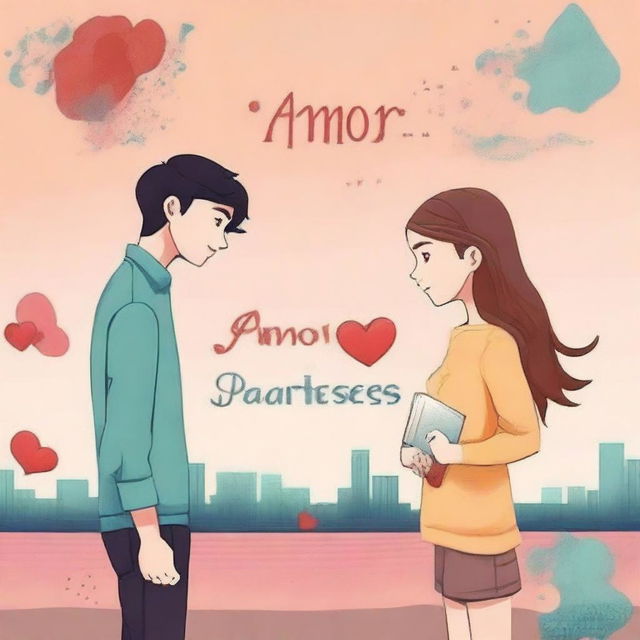 Create a book cover titled 'Amor Entre Parênteses'