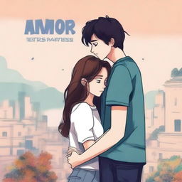 Create a book cover titled 'Amor Entre Parênteses'