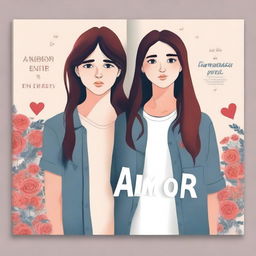 Create a book cover titled 'Amor Entre Parênteses'