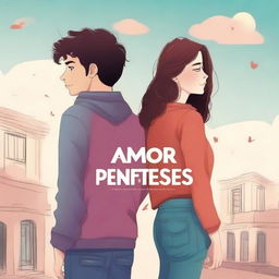 Create a book cover titled 'Amor Entre Parênteses'