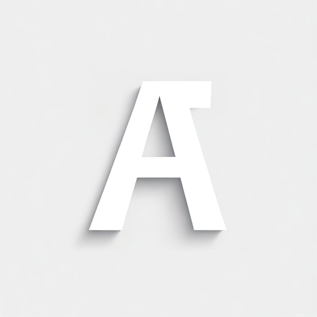 A simple and minimalistic letter 'A' in a modern font, centered on a plain white background