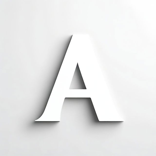 A simple and minimalistic letter 'A' in a modern font, centered on a plain white background