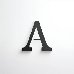 A simple and minimalistic letter 'A' in a modern font, centered on a plain white background