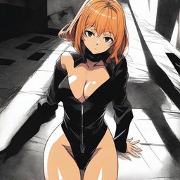 A highly provocative and intense scene featuring Makima from Chainsaw Man