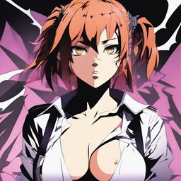 A provocative and controversial scene featuring Makima from Chainsaw Man