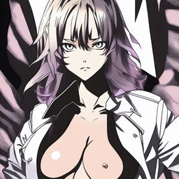 A provocative and controversial scene featuring Makima from Chainsaw Man